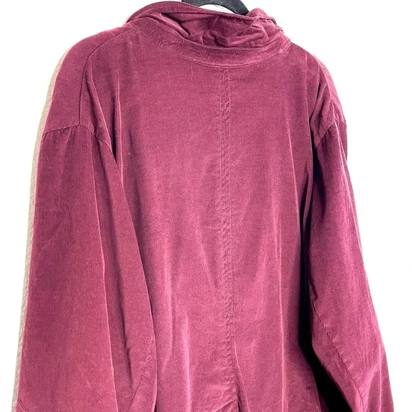 Lane Bryant Women's Velvet Velour Maroon Blazer Jacket Size 26 Dark Academia - Picture 7 of 9